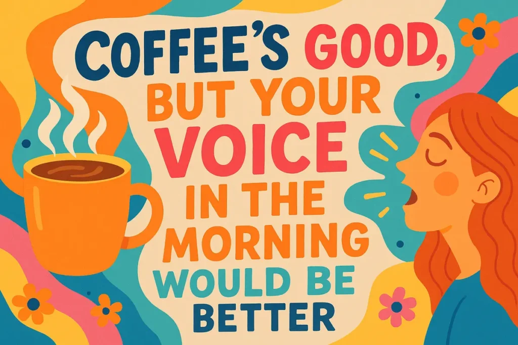 Coffee’s good, but your voice in the morning would be better.
