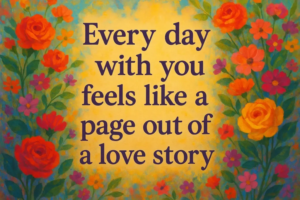 Every day with you feels like a page out of a love story.