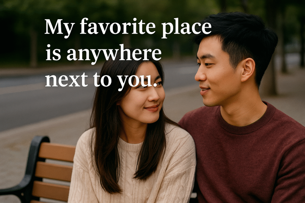 My favorite place is anywhere next to you.