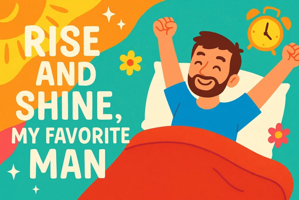 Rise and shine, my favorite man. flirty texts to make him blush.