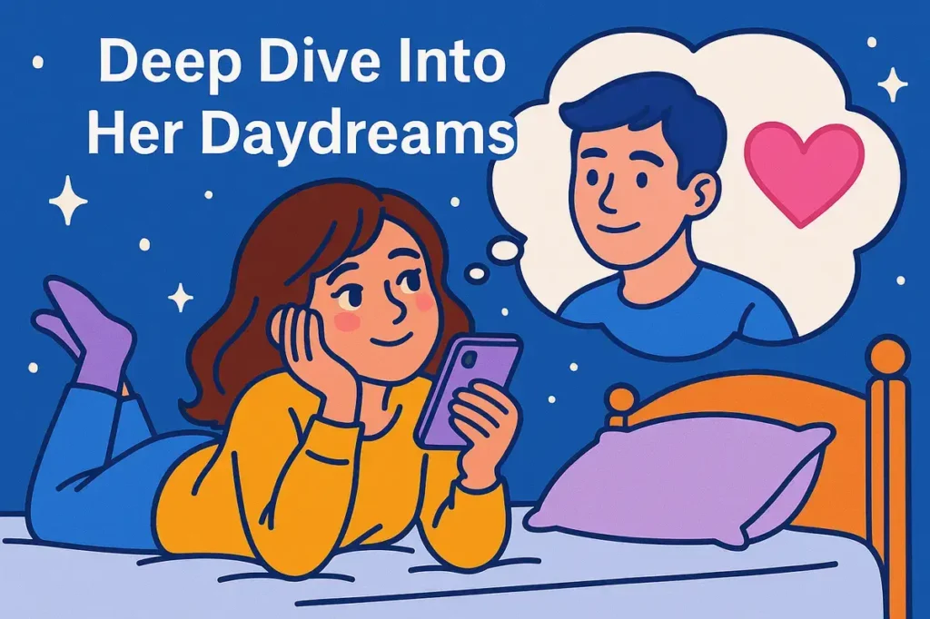 Deep Dive Into Her Daydreams. what questions make a girl blush over text.