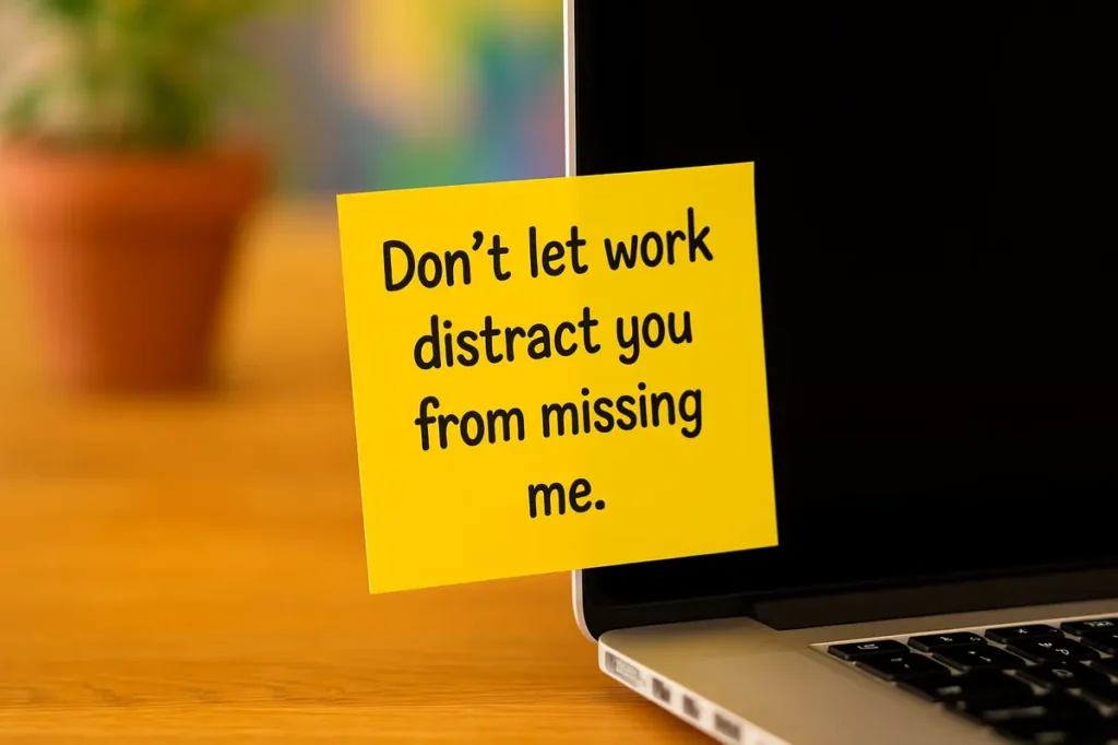 Don’t let work distract you from missing me.