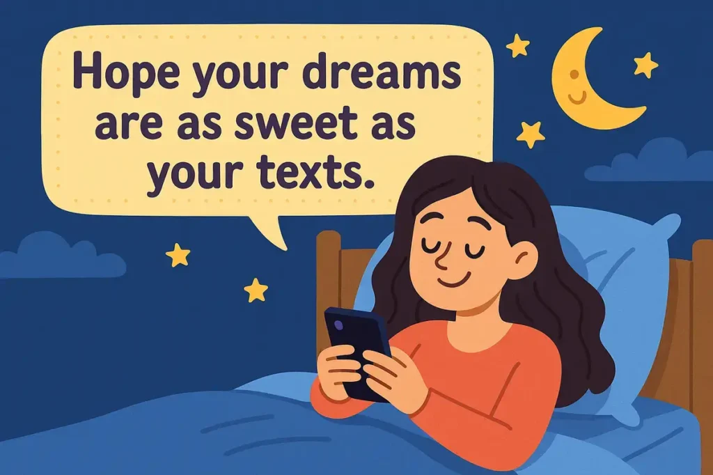 Hope your dreams are as sweet as your texts. funny flirty texts for him to make him smile.