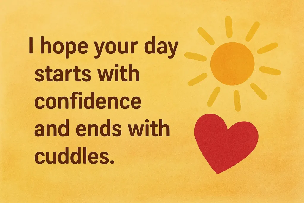 I hope your day starts with confidence and ends with cuddles.