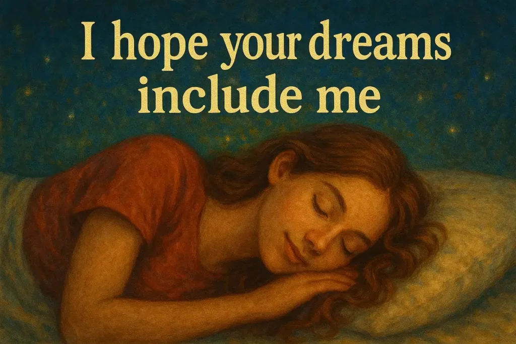I hope your dreams include me.