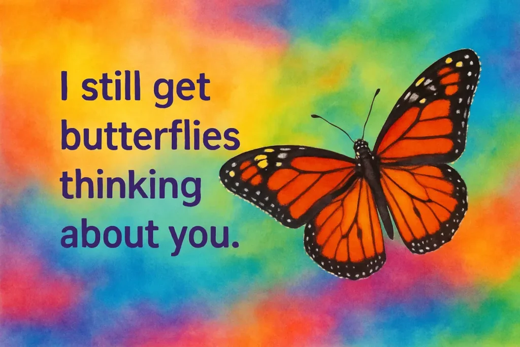 I still get butterflies thinking about you.