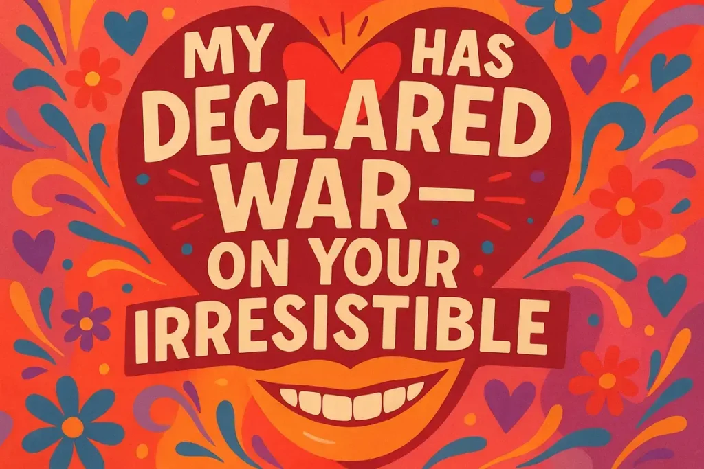 My heart has declared war—on your irresistible smile.