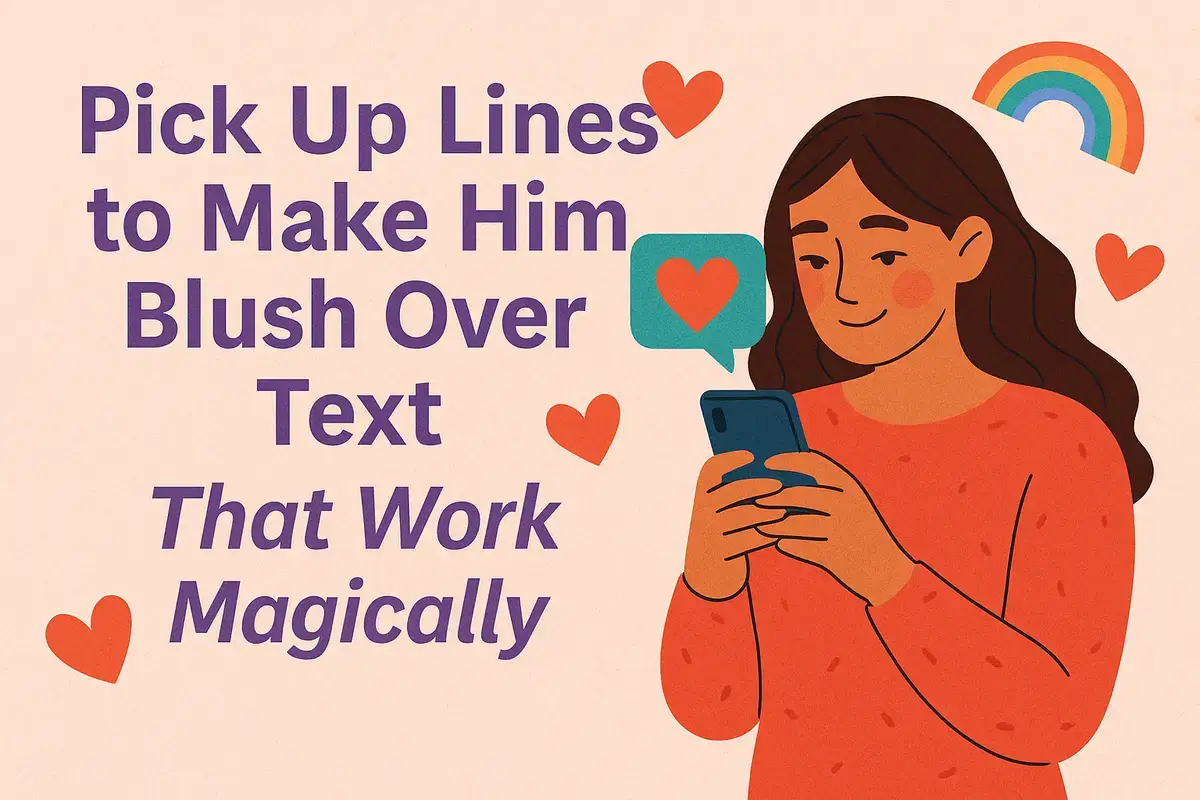 Pick Up Lines to Make Him Blush Over Text That Work Magically.