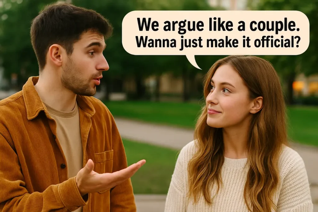 We argue like a couple. Wanna just make it official?