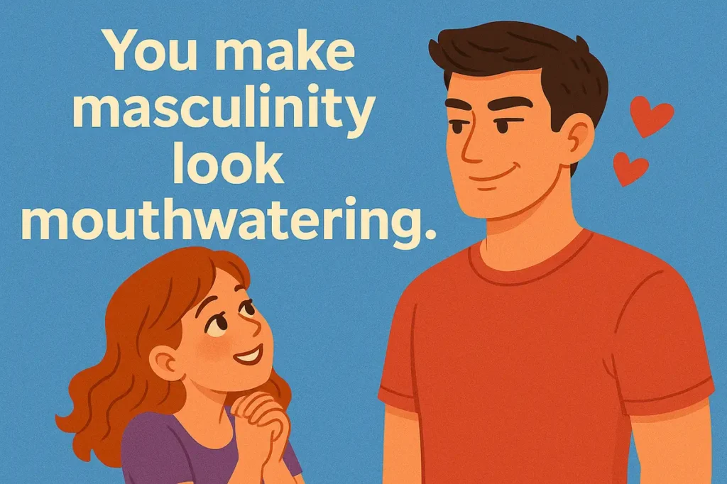 You make masculinity look mouthwatering. dirty pick up lines for guys.