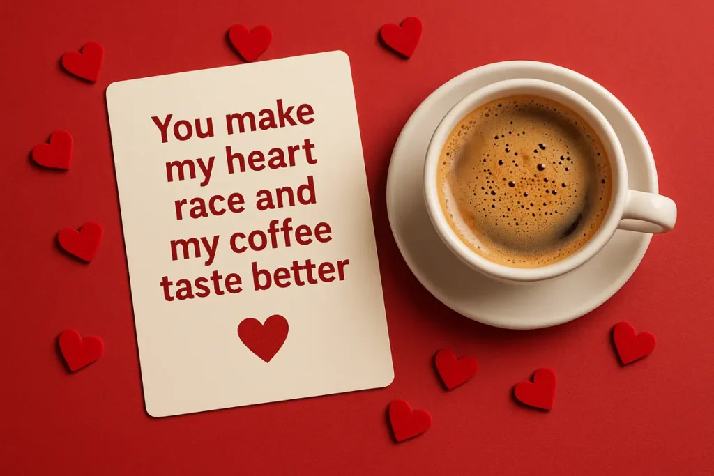 You make my heart race and my coffee taste better.