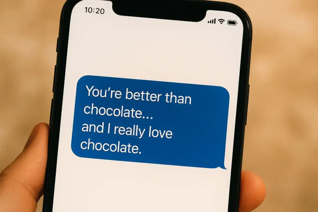 You’re better than chocolate... and I really love chocolate.