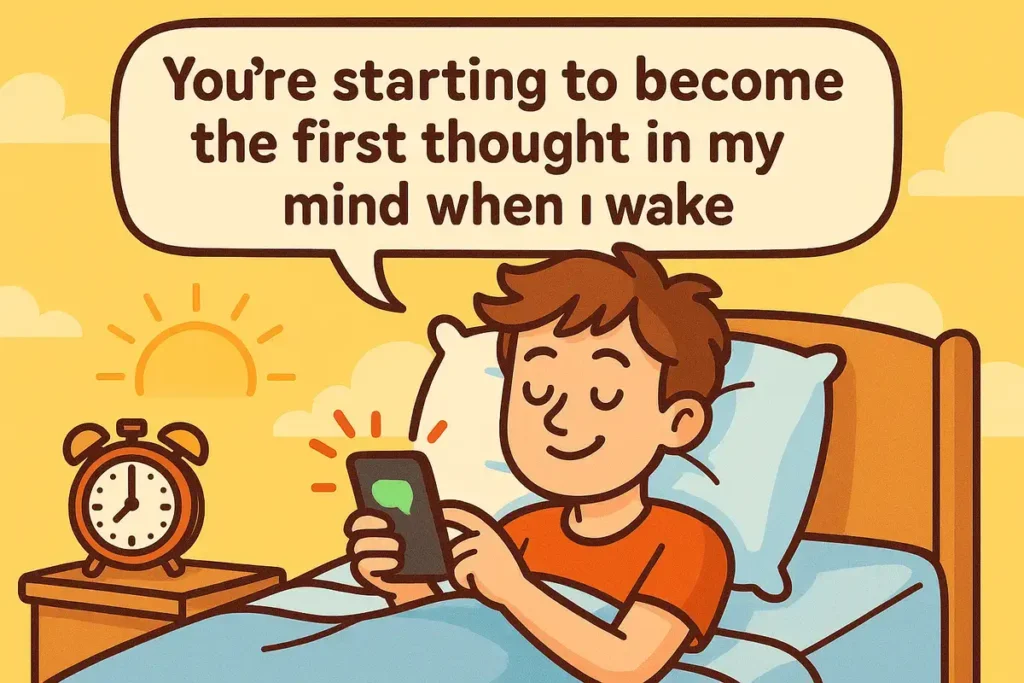 You’re starting to become the first thought in my mind when I wake up.