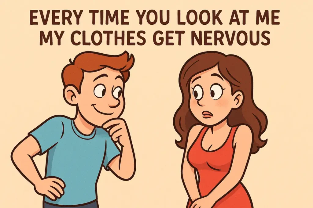 Every time you look at me my clothes get nervous.