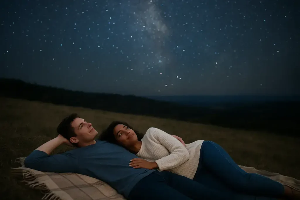 I want to lay on a blanket with you, counting constellations until we forget the time.