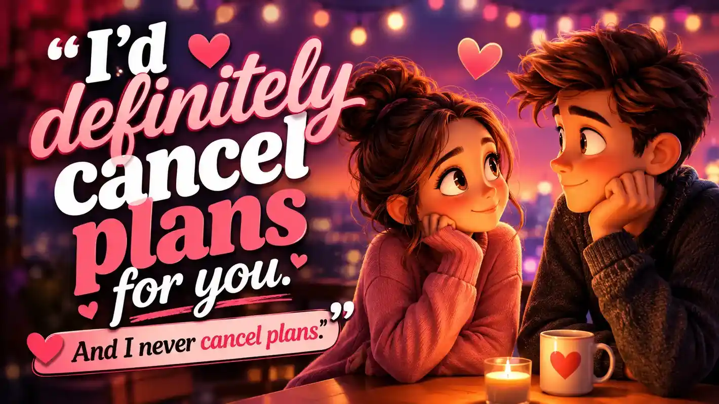 I'd definitely cancel plans for you. And I never cancel plans.