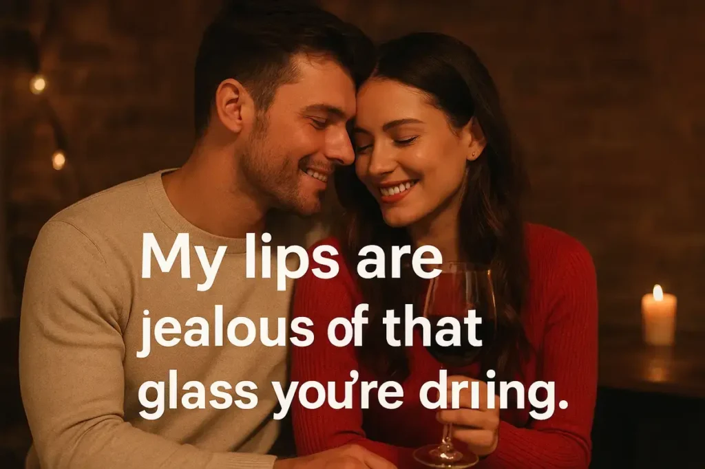 My lips are jealous of that glass you’re drinking from. pick up lines for sex.