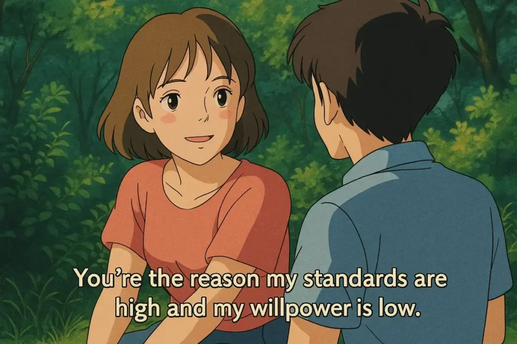 You're the reason my standards are high and my willpower is low.