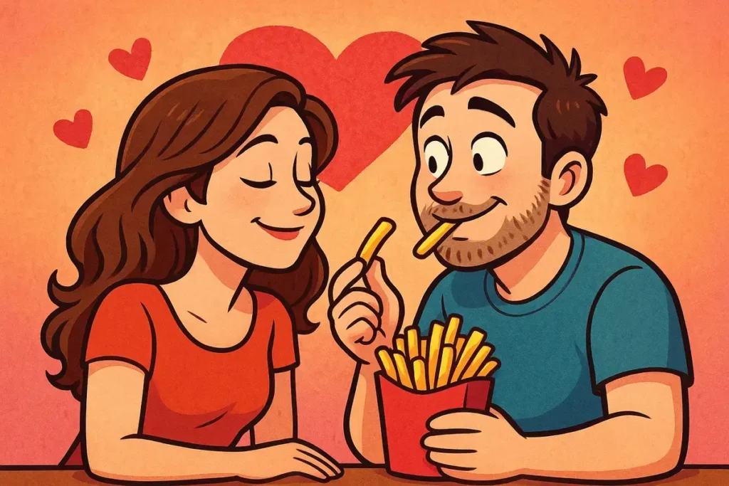 You always finish my fries even when you swore you weren’t hungry. List of reasons why I love you.
