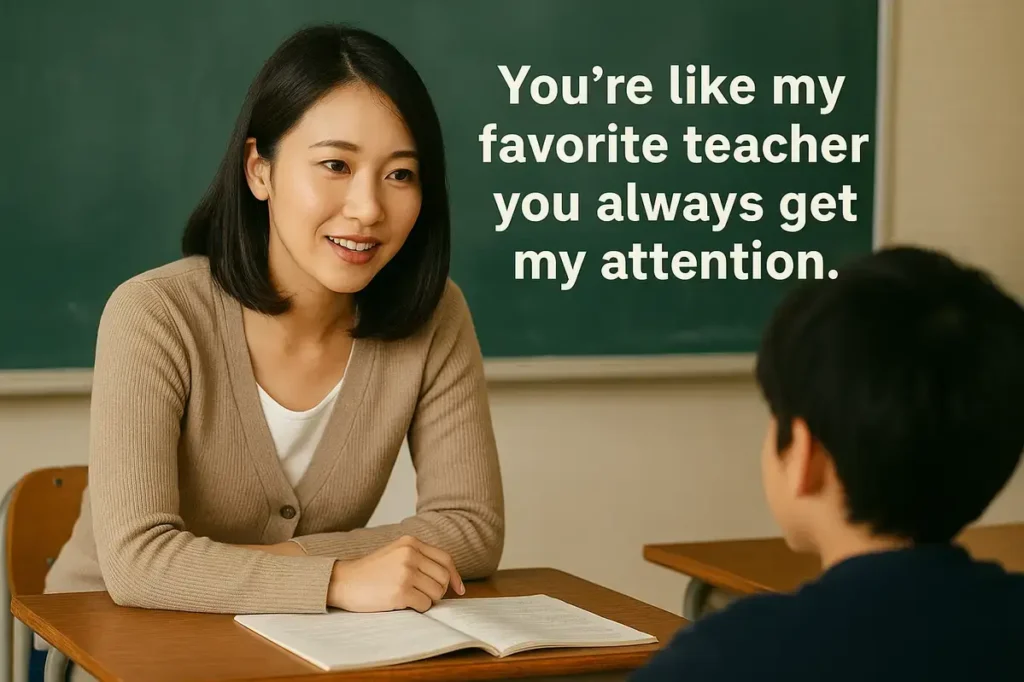 You’re like my favorite teacher you always get my attention.