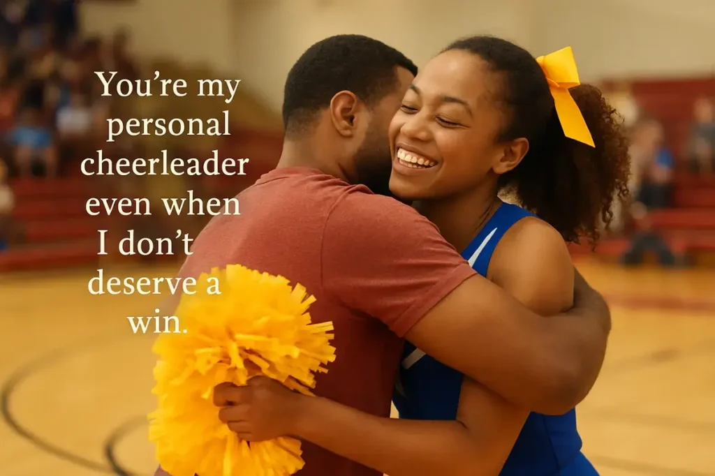 You’re my personal cheerleader even when I don’t deserve a win.