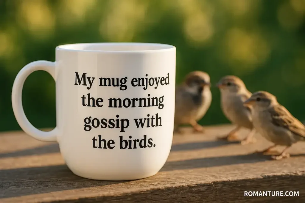 My mug enjoyed the morning gossip with the birds.