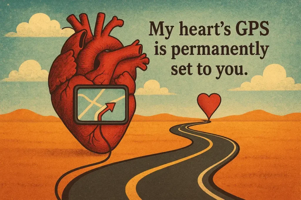 Heart's GPS. Intimate Flirty Quotes for Him That’ll Make His Heart Skip a Beat.