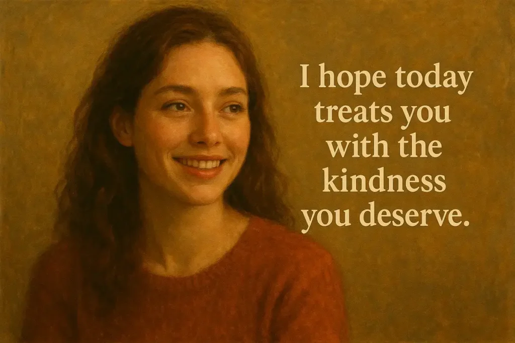 I hope today treats you with the kindness you deserve.