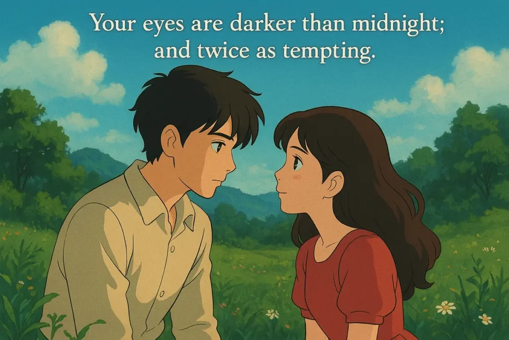 Your eyes are darker than midnight; and twice as tempting.