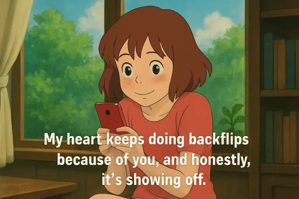 Heart flips. Hilarious Flirty Quotes to Make Him Grin That Feel Warm and Bold.