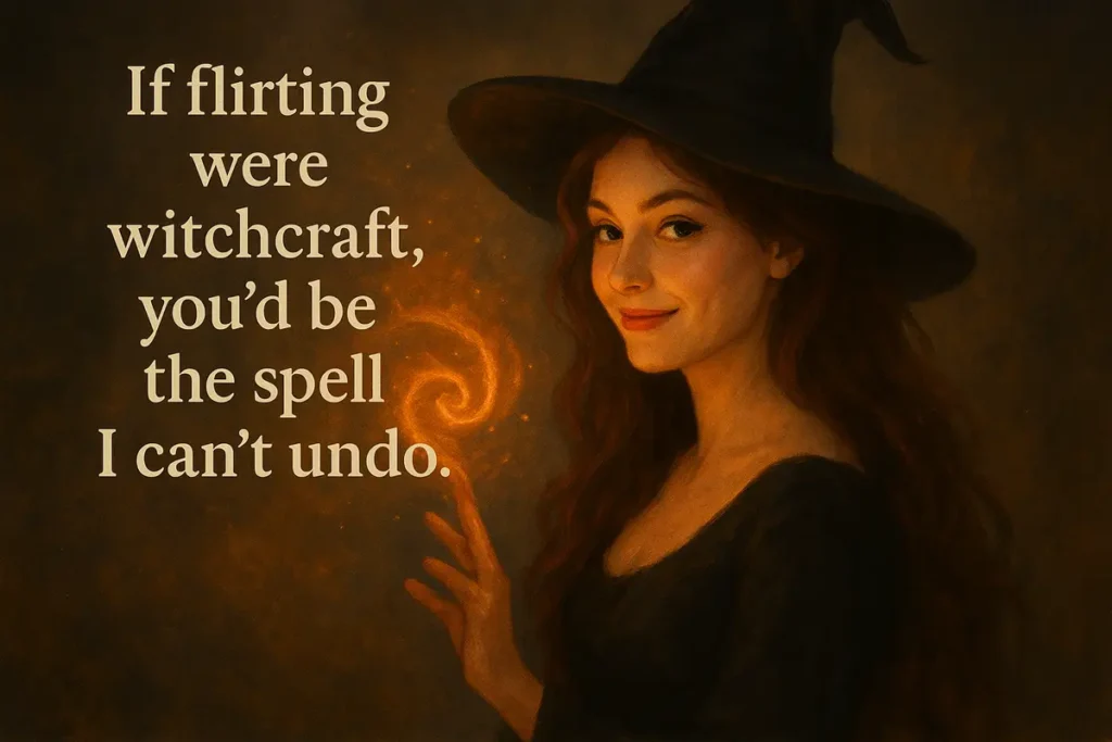 witchcraft. Funny Dark Pick Up Lines for Bold Flirts: Hilarious and Risky Ones.