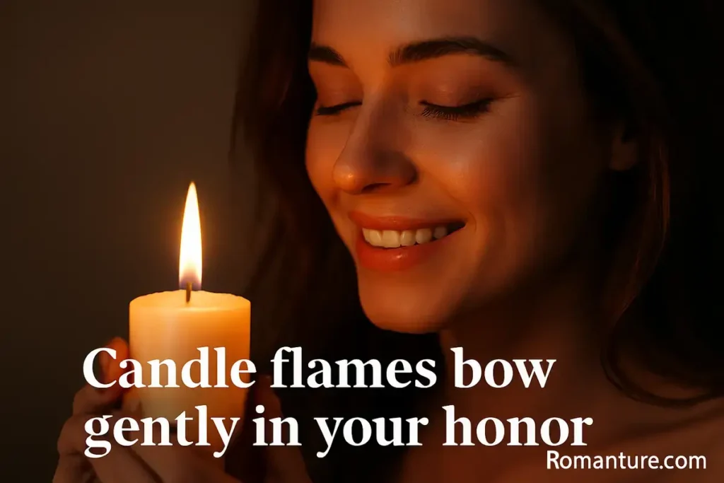 candle flame bow. Flirty Pick Up Line to Make Her Blush in Sweet Way Thinking of You.