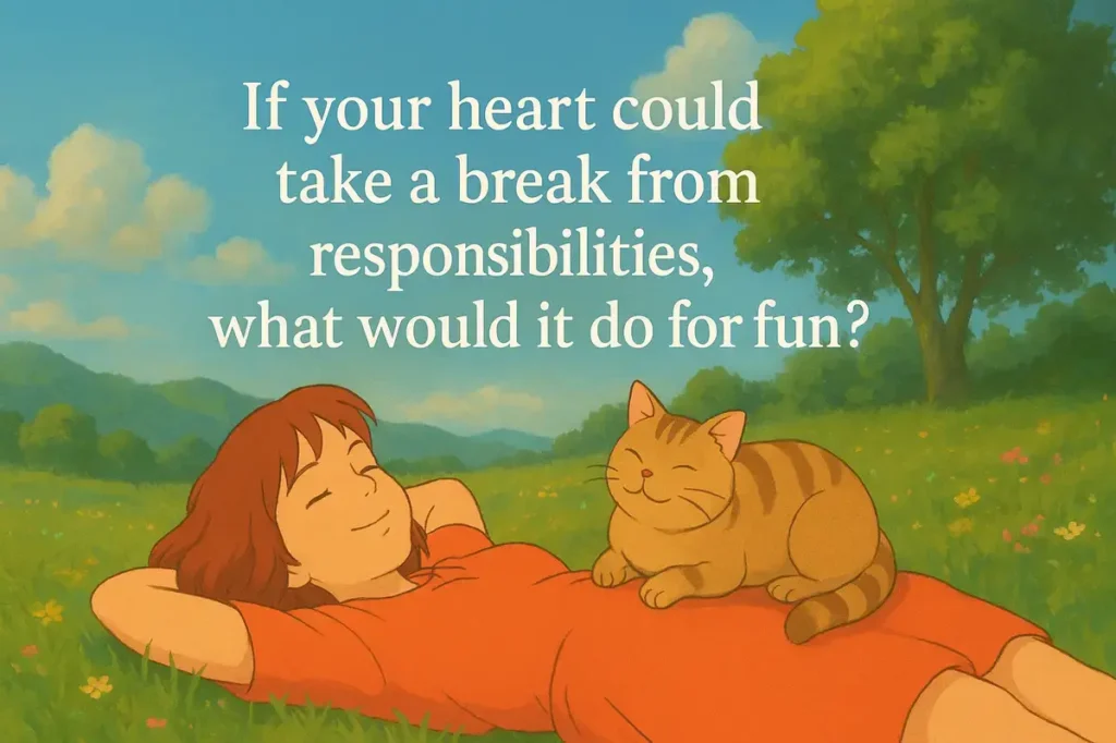 fun break for heart. If your heart could take a break from responsibilities, what would it do for fun?