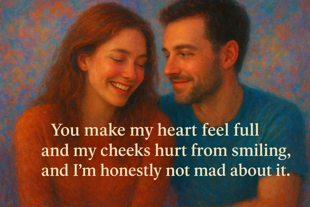 heart full and cheeks hurt. Funny Little Texts To Crack Him Up.