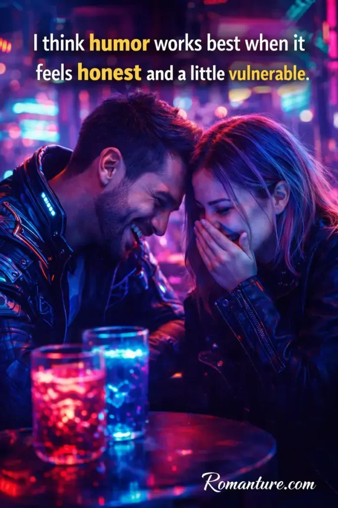 Humour. Honesty with vurnerability.