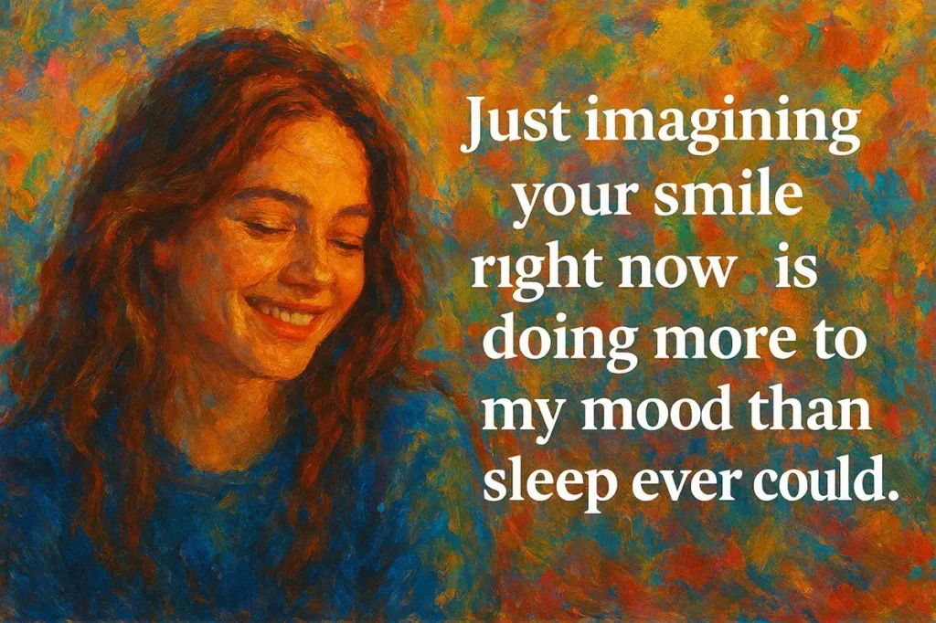 Your smile makes my mood good.