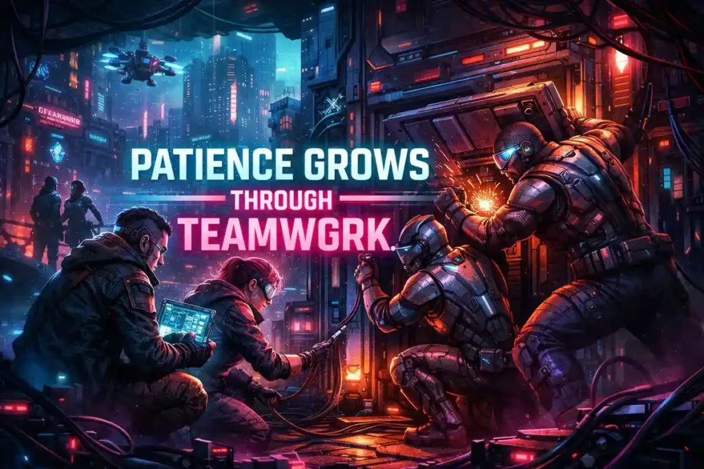 Patience grows through teamwork. indoor activities.