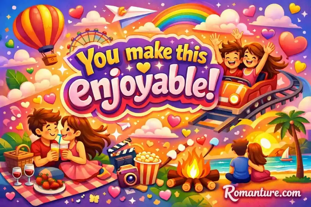 You make this enjoyable. pick up lines.