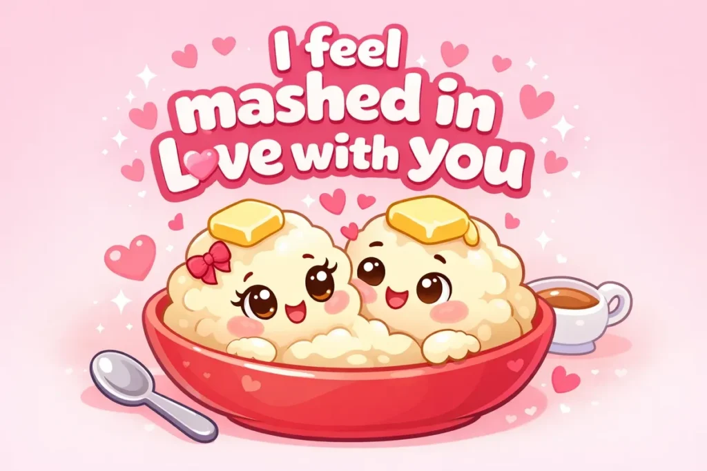 Mashed in Love. pick up lines.