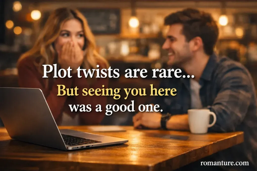 Bookstore Meet Cute. Leaptop pick up lines.