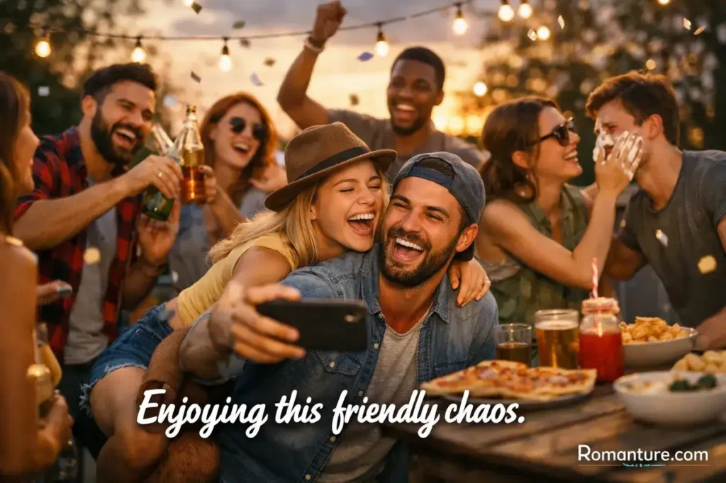 Enjoying this friendly chaos. Pick up lines.