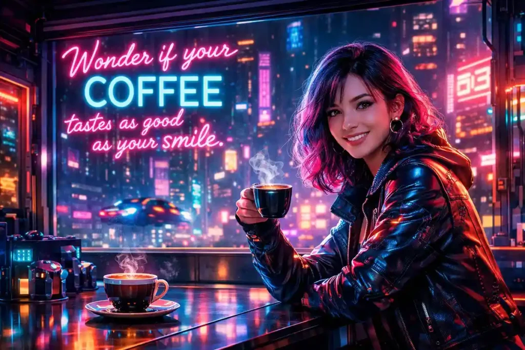 Wonder if your coffee tastes as good as your smile.