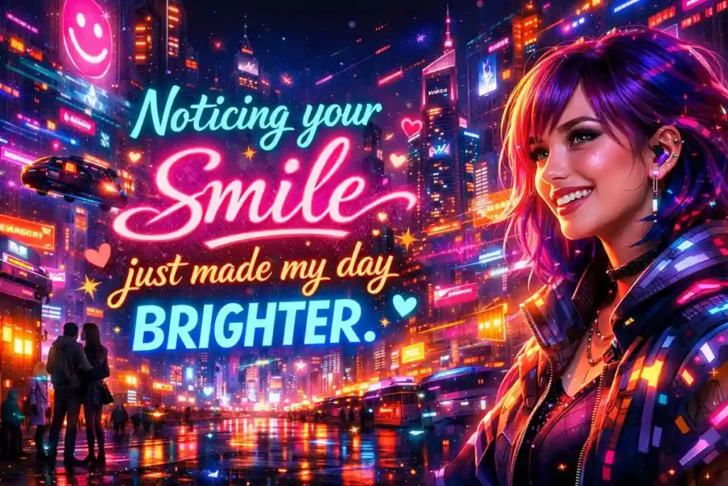 Noticing your smile just made my day brighter.Flirty and Romantic Quotes