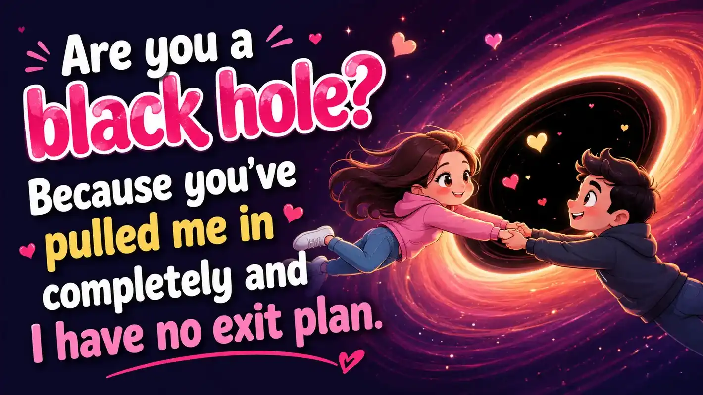 Are you a black hole Because you've pulled me in completely and I have no exit plan.