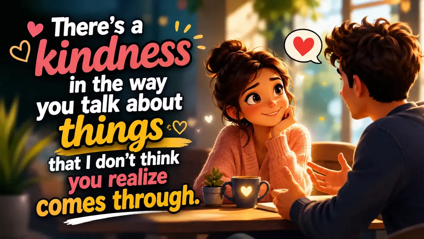 There's a kindness in the way you talk about things that I don't think you realize comes through.