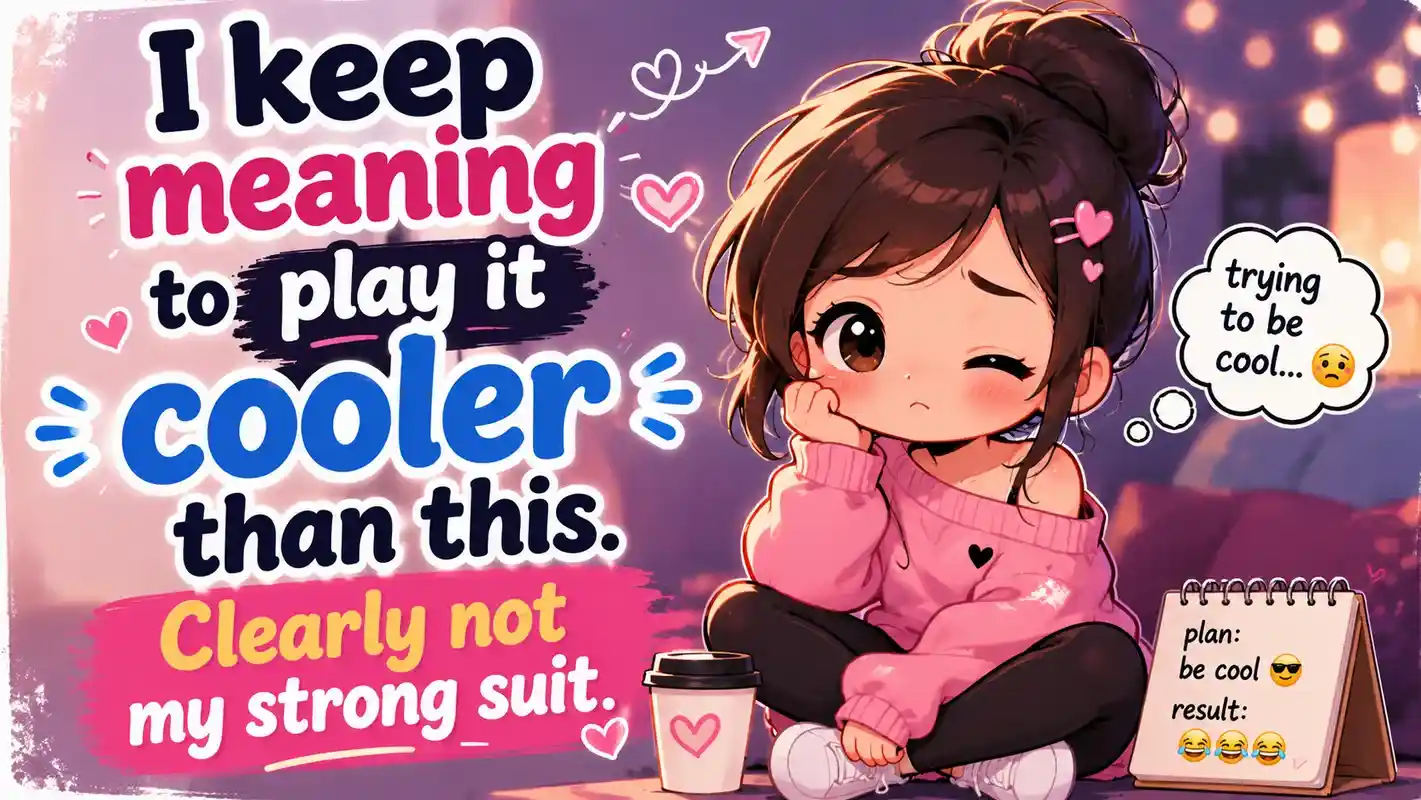 I keep meaning to play it cooler than this. Clearly not my strong suit.