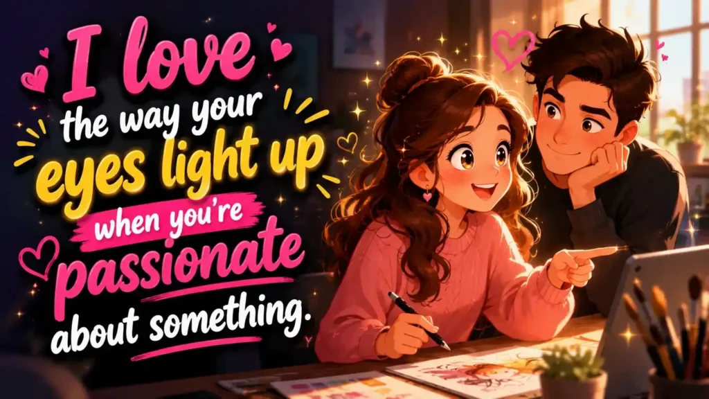 I love the way your eyes light up when you're passionate about something.