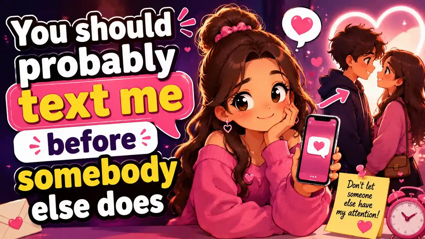 You should probably text me before somebody else does