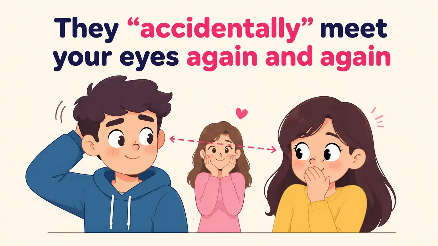They “accidentally” meet your eyes again and again