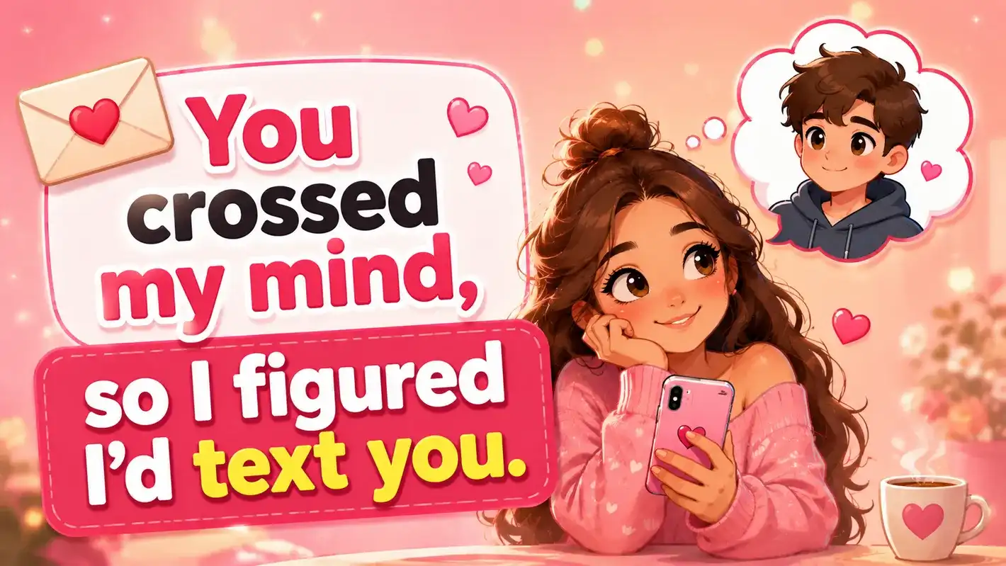 💌 You crossed my mind, so I figured I'd text you.cute texts to make him think of you